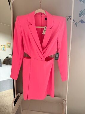 Express Neon Pink Cutout Mini Dress